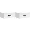 Sieninis naktinis staliukas 2 pcs Balta 49 x 34,5 x 20 cm