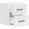 Sieninis naktinis staliukas 2 pcs Balta 34,5 x 33 x 40 cm