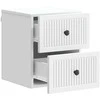 Sieninis naktinis staliukas 2 pcs Balta 33 x 34,5 x 40 cm