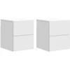 Sieninis naktinis staliukas 2 pcs Balta 33 x 34,5 x 40 cm