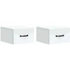 Sieninis naktinis staliukas 2 pcs Balta 34,5 x 33 x 20 cm