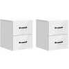 Sieninis naktinis staliukas 2 pcs Balta 34,5 x 33 x 40 cm