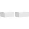 Sieninis naktinis staliukas 2 pcs Balta 49 x 34,5 x 20 cm