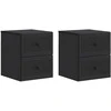 Sieninis naktinis staliukas 2 pcs Juoda 33 x 34,5 x 40 cm