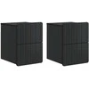 Sieninis naktinis staliukas 2 pcs Juoda 33 x 34,5 x 43 cm