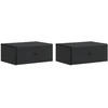 Sieninis naktinis staliukas 2 pcs Juoda 49 x 34,5 x 20 cm