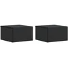 Sieninis naktinis staliukas 2 pcs Juoda 33 x 34,5 x 20 cm