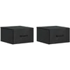 Sieninis naktinis staliukas 2 pcs Juoda 34,5 x 33 x 20 cm