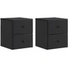 Sieninis naktinis staliukas 2 pcs Juoda 34,5 x 33 x 40 cm