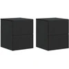 Sieninis naktinis staliukas 2 pcs Juoda 33 x 34,5 x 40 cm