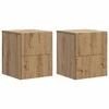 Sieninis naktinis staliukas su stalčių 2 pcs Artisano ąžuolo