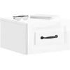 Sieninis naktinis staliukas su stalčių 2 pcs Itin blizgi balta