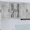 Sieninis stiklinis kabinetas LUCCA Betono pilka 60 x 31 x 80 cm