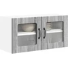 Sieninis stiklinis kabinetas LUCCA Pilka Sonoma 80 x 31 x 40 cm