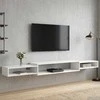 Sieninis televizoriaus stovas Sieninis Balta 220 x 28 x 21 cm