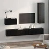 TV staliukas Sieninis televizoriaus stovas 4 pcs Juodas ąžuolas