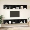 TV staliukas TV spintelių komplektas 4 pcs Juodas ąžuolas 37 x 37 x 107 cm