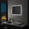 Sieninis vonios kambario veidrodis su LED, 80x60cm