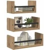 Sieninių lentynų komplektas 3 pcs Amatininkų ąžuolas 40x16x14cm