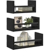 Sieninių lentynų komplektas 3 pcs Juodas ąžuolas 40x16x14cm