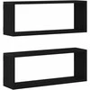 Sieninės lentynos 2 pcs Juodas ąžuolas 60 x 15 x 23 cm