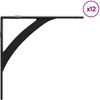 Sienos lentynos laikikliai 12 vnt. Juoda 14.5 x 14.5 x 3.5 cm