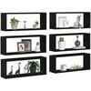 Sieninės lentynos 6 pcs Juodas ąžuolas 60 x 15 x 23 cm