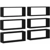 Sieninės lentynos 6 pcs Juodas ąžuolas 60 x 15 x 23 cm