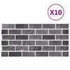 Sienų plokštės 10 pcs Juoda ir pilka 100 x 50 cm EPS putos