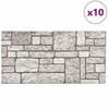 Sienų plokštės 10 pcs Pilka 100 x 50 cm EPS putos