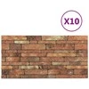 Sienų plokštės 10 pcs Ruda ir balta 100 x 50 cm EPS putos