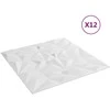Sienų plokštės 12 pcs Balta 50 x 50 cm XPS Putplastis