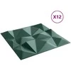 Sienų plokštės 12 pcs Diamond Žalias 50 x 50 cm XPS Putplastis