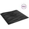 Sienų plokštės 12 pcs Juodas Akmuo 50 x 50 cm XPS Putplastis