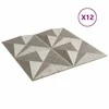 Sienų plokštės 12 pcs Origami Beton 50 x 50 cm XPS Putplastis
