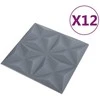 Sienų plokštės 12 pcs Origami Pilkas 50 x 50 cm XPS Putplastis
