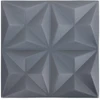 Sienų plokštės 12 vnt. 50 x 50 cm Origami Pilkas XPS Putplastis