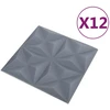 Sienų plokštės 12 vnt. 50 x 50 cm Origami Pilkas XPS Putplastis
