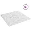 Sienų plokštės 24 pcs Balta 50 x 50 cm XPS Putplastis