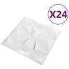 Sienų plokštės 24 pcs Diamond Baltas 50 x 50 cm XPS Putplastis