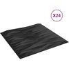 Sienų plokštės 24 pcs Juodas Akmuo 50 x 50 cm XPS Putplastis