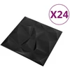 Sienų plokštės 24 vnt. 50 x 50 cm Diamond Juodas XPS Putplastis