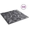 Sienų plokštės 48 pcs Amethyst Pilkas 50 x 50 cm XPS Putplastis
