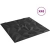 Sienų plokštės 48 pcs Juoda 50 x 50 cm XPS Putplastis