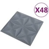 Sienų plokštės 48 pcs Origami Pilkas 50 x 50 cm XPS Putplastis