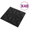 Sienų plokštės 48 vnt. 50 x 50 cm Origami Juodas XPS Putplastis