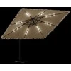 Skėtis nuo saulės su LED/plieniniu stulpu, rudas, 269x269x235cm