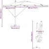 Roma Parasol Raudona 286 x 284 x 265 cm