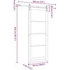 Slankios durys 93 x 232 cm Tvirtos pušies mediena ir stiklas