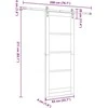 Slankios durys 83 x 211 cm Tvirtos pušies mediena ir stiklas